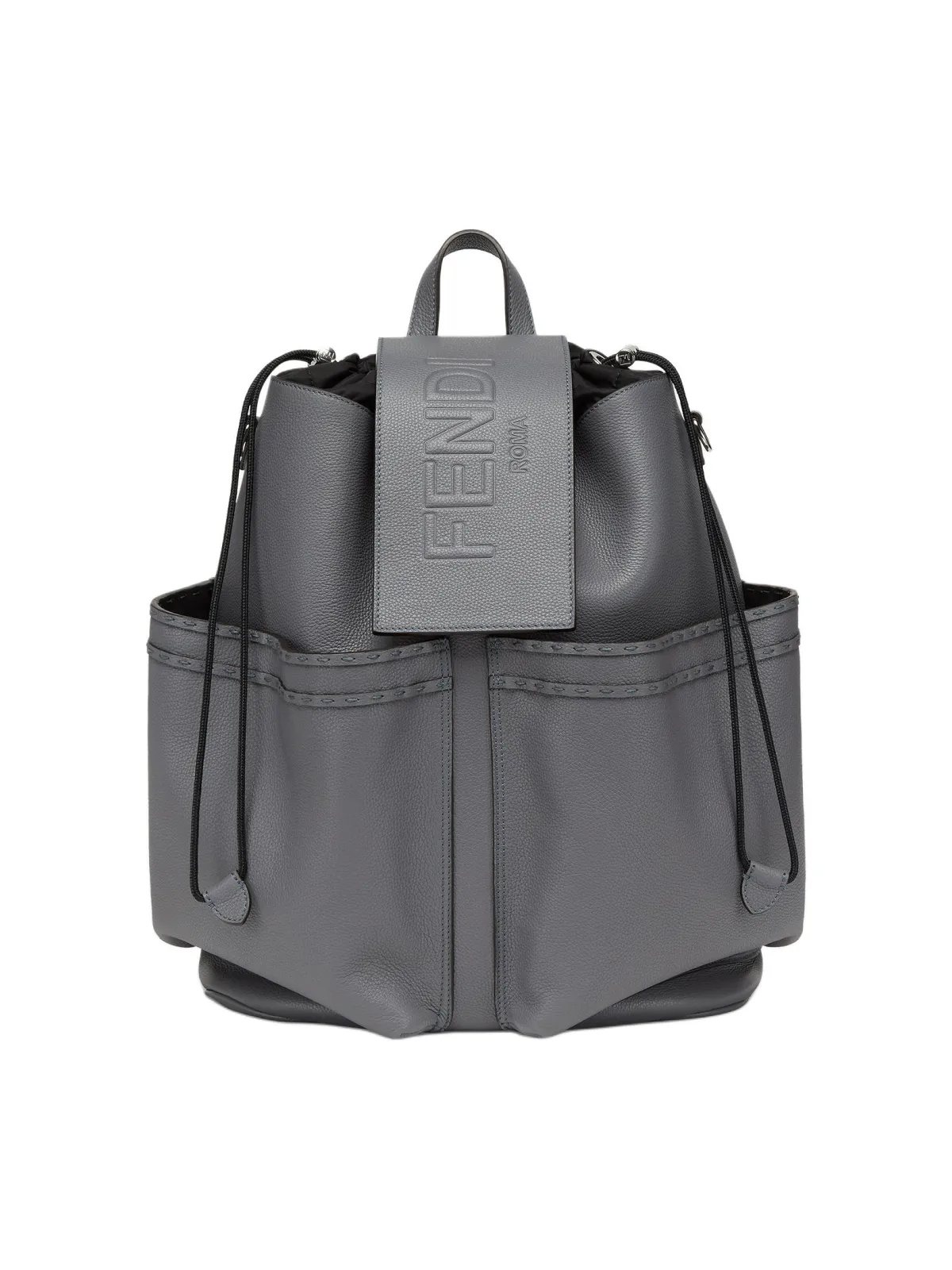 FENDI Calfskin Backpack Gray