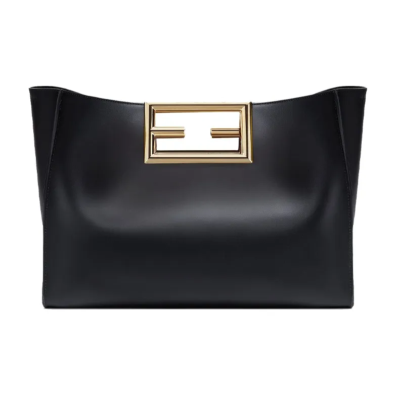 FENDI Calfskin Tote Bag Black