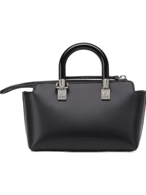 FENDI Calfskin Boston Bag Black