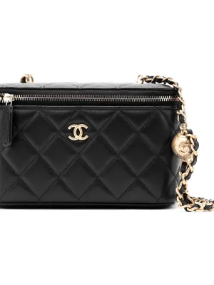 CHANEL Sheepskin Box Bag Black