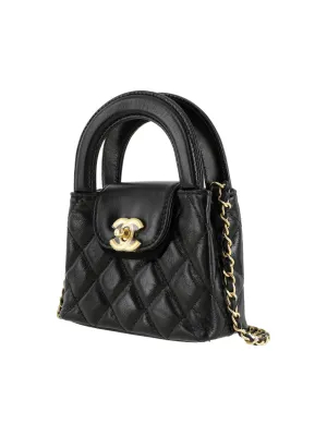 CHANEL Cow Leather Clutch One Black