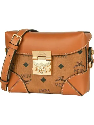 MCM Cow Leather Fanny Pack Brown Cognac