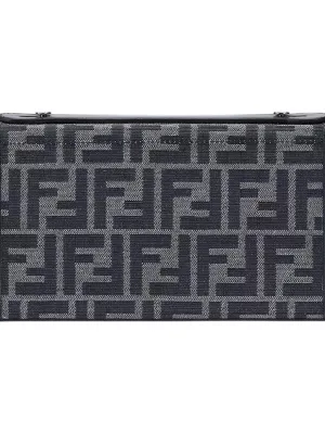 FENDI BaguetteTrunk Polyester Crossbody One Shoulder Handbags Men's Blue