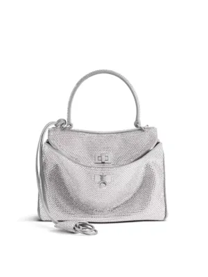BALENCIAGA Rodeo Mini Handbag With Rhinestones in Smoke Grey