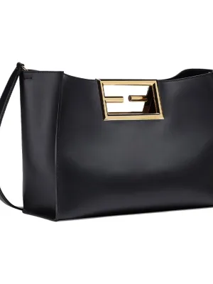FENDI Calfskin Tote Bag Black