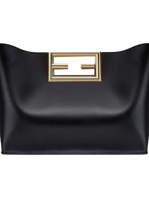 FENDI Calfskin Tote Bag Black