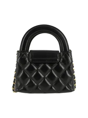 CHANEL Cow Leather Clutch One Black