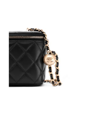 CHANEL Sheepskin Box Bag Black