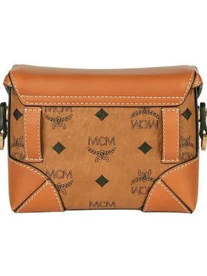 MCM Cow Leather Fanny Pack Brown Cognac