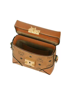 MCM Cow Leather Fanny Pack Brown Cognac