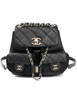 CHANEL Grained Embossed Cow Leather Black