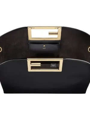 FENDI Calfskin Tote Bag Black