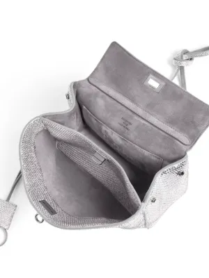 BALENCIAGA Rodeo Mini Handbag With Rhinestones in Smoke Grey