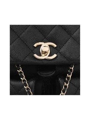 CHANEL Grained Embossed Cow Leather Black