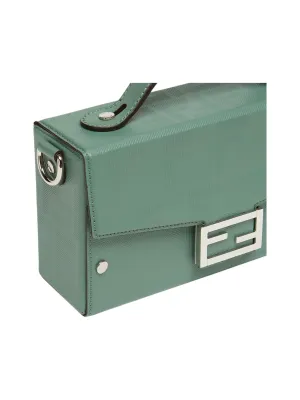 FENDI BaguetteTrunk Calfskin Shoulder Bag Crossbody Bag Handbag Men's Green