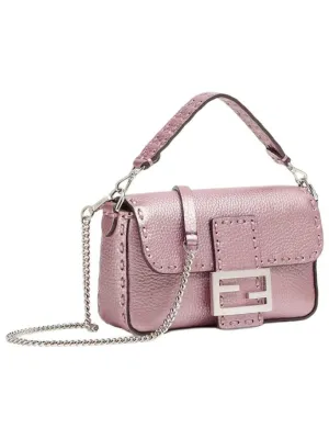 FENDI Calfskin Shoulder Bag Pink