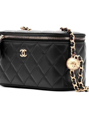 CHANEL Sheepskin Box Bag Black