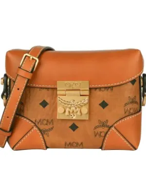 MCM Cow Leather Fanny Pack Brown Cognac