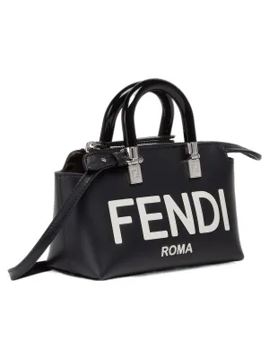 FENDI Calfskin Boston Bag Black