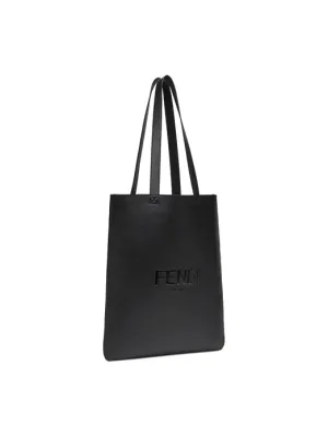 FENDI Calfskin With Polyester Handbag Black