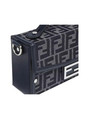 FENDI BaguetteTrunk Polyester Crossbody One Shoulder Handbags Men's Blue