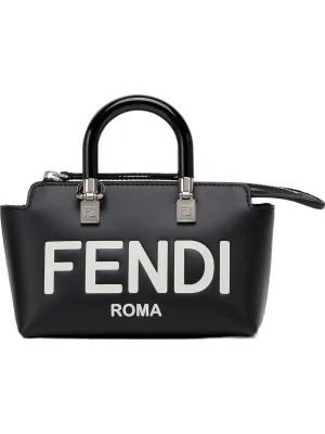 FENDI Calfskin Boston Bag Black