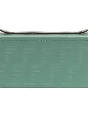 FENDI BaguetteTrunk Calfskin Shoulder Bag Crossbody Bag Handbag Men's Green