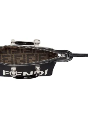 FENDI Calfskin Boston Bag Black
