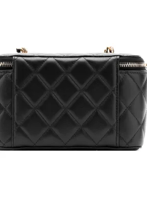 CHANEL Sheepskin Box Bag Black