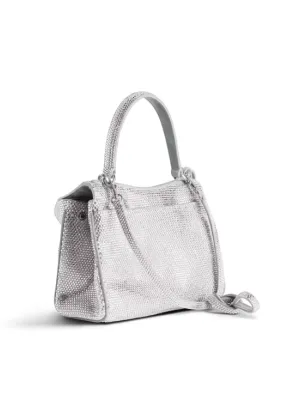 BALENCIAGA Rodeo Mini Handbag With Rhinestones in Smoke Grey
