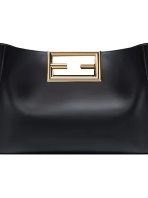 FENDI Calfskin Tote Bag Black