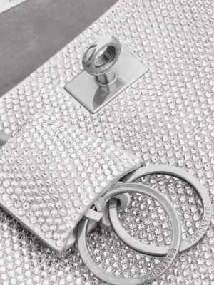 BALENCIAGA Rodeo Mini Handbag With Rhinestones in Smoke Grey