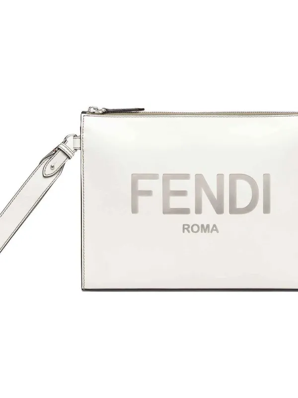 Product FENDI Calfskin Wrist Bags Clutches Light Gray Image