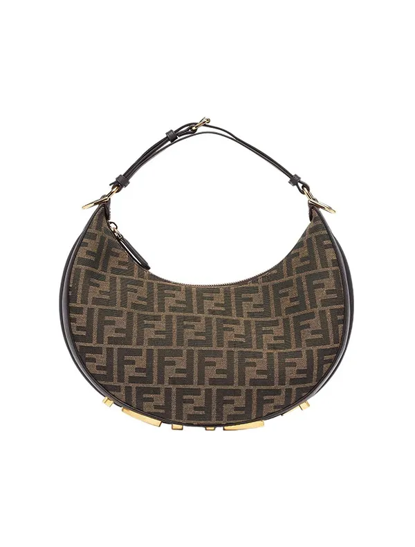 Product FENDI Fendigraphy Calfskin Crescent Bag Brown Image