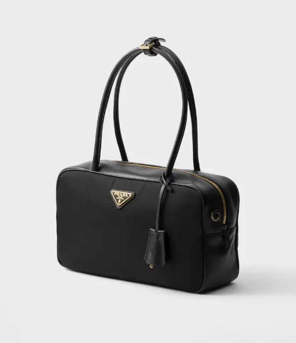 Product PRADA Re-Nylon and leather medium top-handle bag with padlock Image