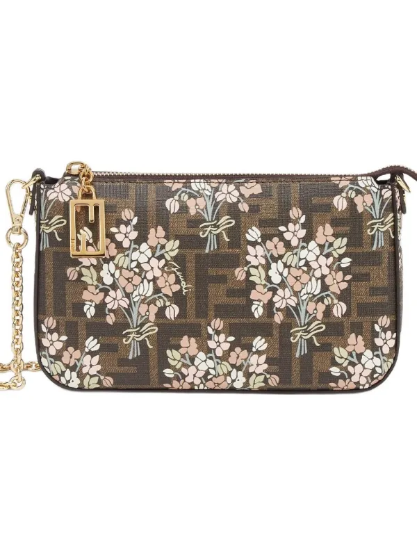 Product FENDI Baguette Polyurethane One Shoulder Crossbody Clutches Women's Brown Image