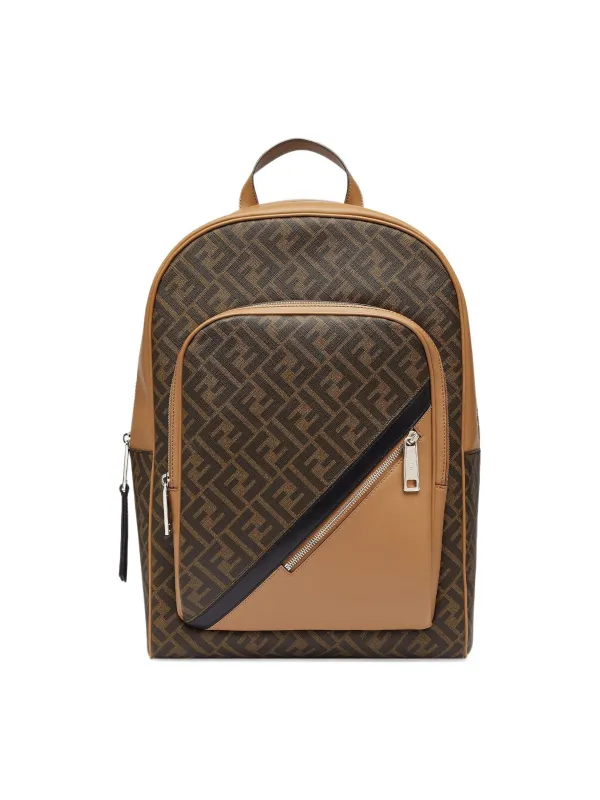 Product FENDI Cotton With Calfskin Backpack Brown Image