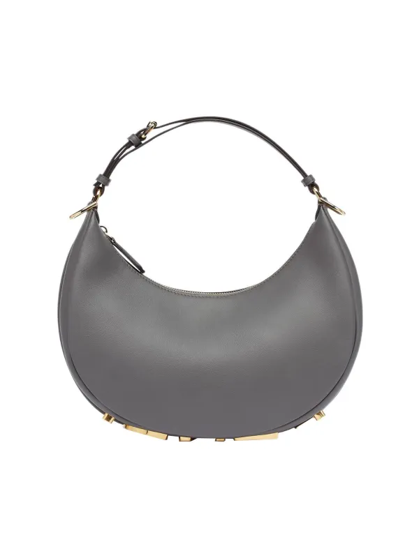 Product FENDI Fendigraphy Calfskin Crescent Bag Dark Gray Image