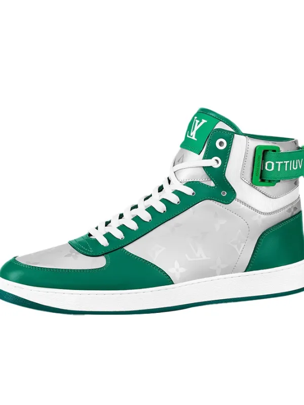 Product LOUIS VUITTON Rivoli Ankle Sneakers 'Silver Green' Image
