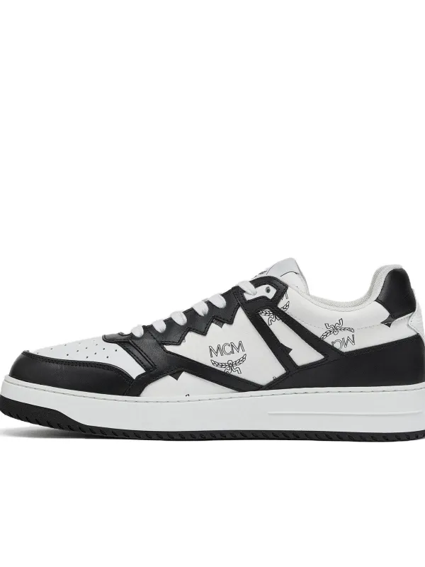 Product MCM Visetos Low-Top Skateboard Shoes Men's Black White Image