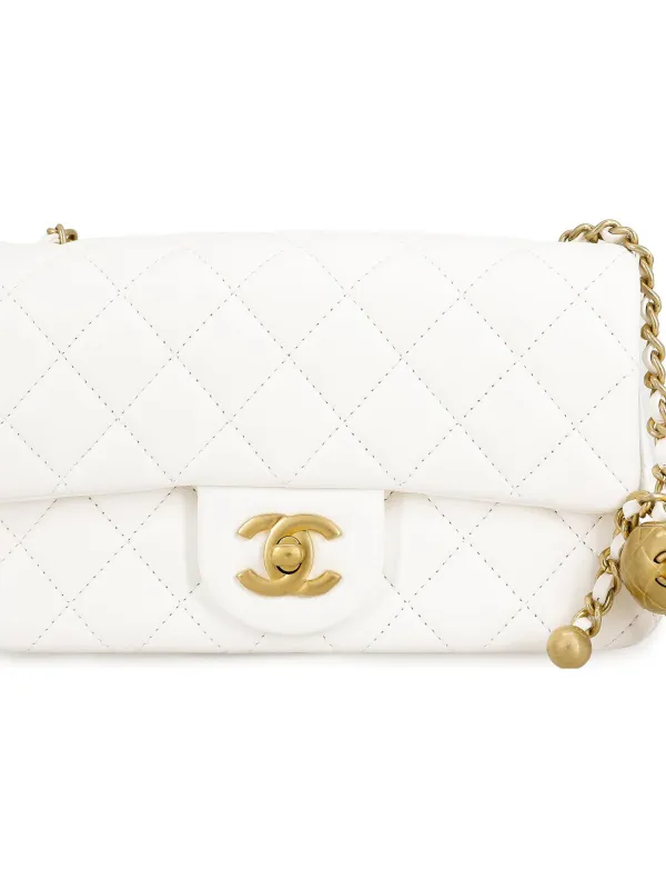 Product CHANEL Small Classic Flap CF Sheepskin Mouth White Image