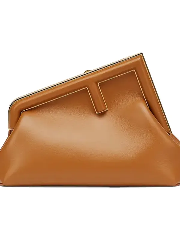 Product FENDI Fendi First Lambskin Clutches Shoulder Bag Brown Image