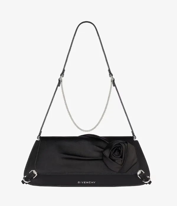 Product GIVENCHY Voyou Clutch bag in draped satin with floral ornament Image