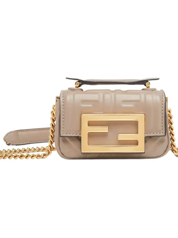 Product FENDI Baguette Sheepskin Crossbody Bag Beige Image