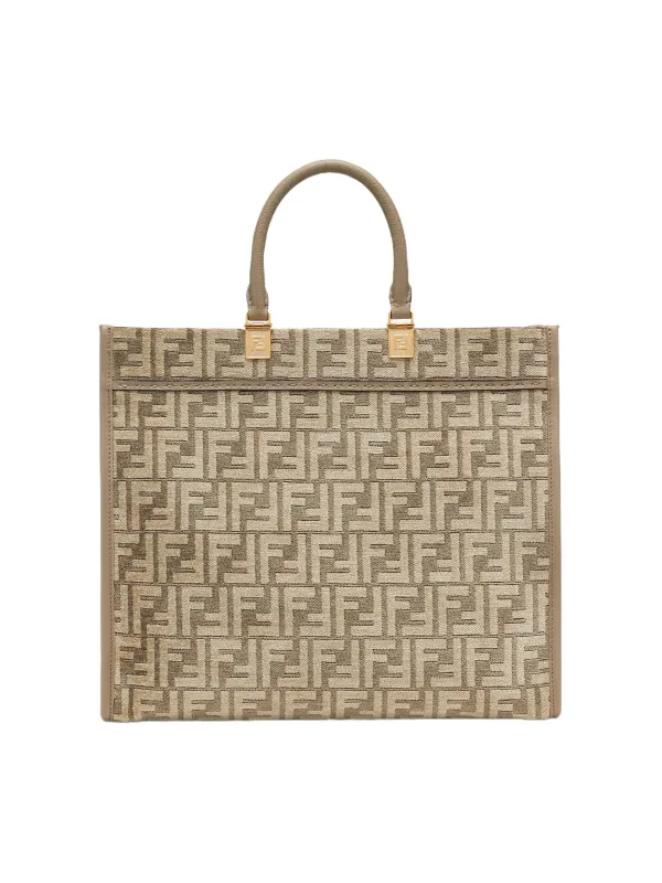 Product FENDI Sunshine Viscose Tote Bag Shopping Dove Gray Image