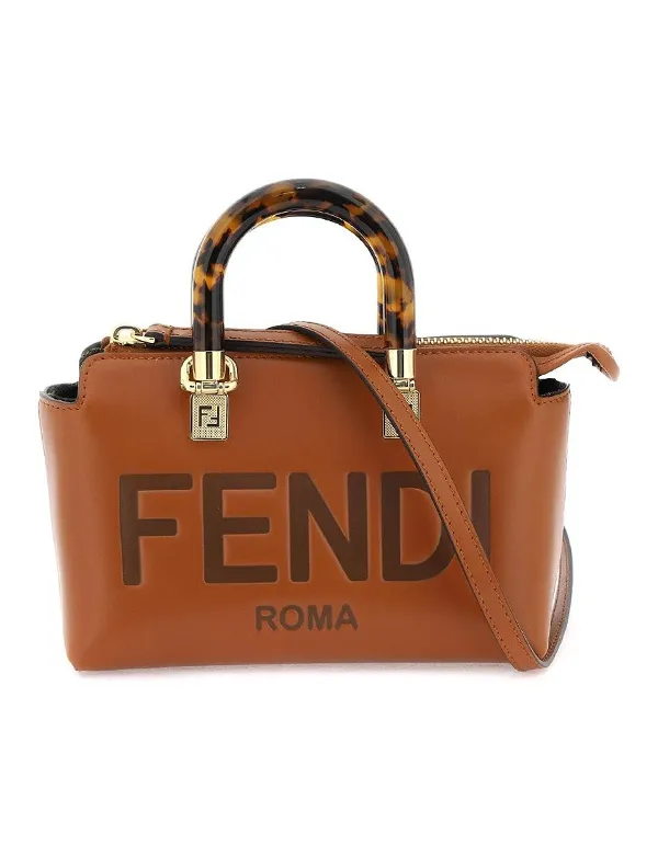 Product FENDI By The Way Series Calfskin Boston Bag Shoulder Bag Brown Image
