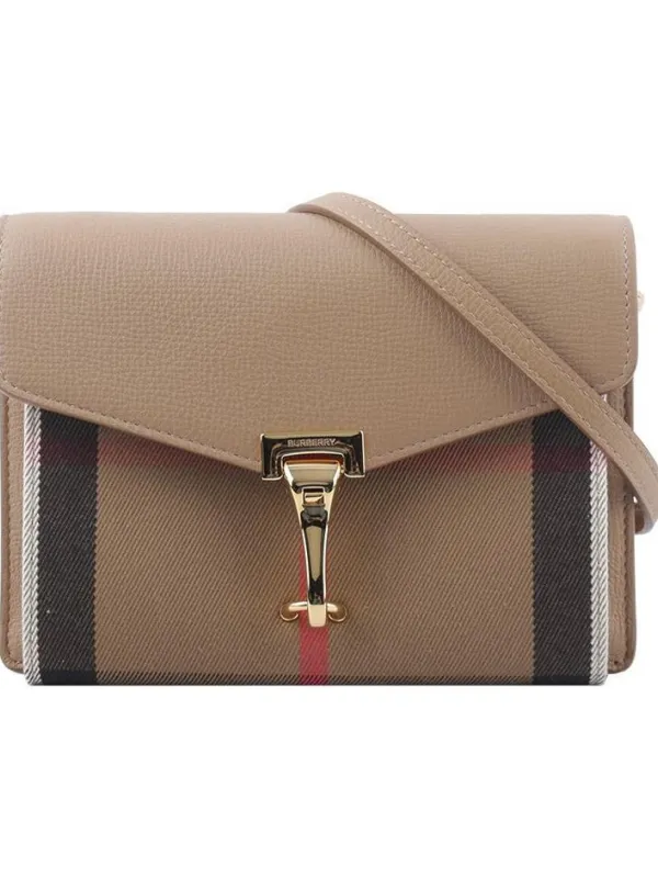 Product Burberry Canvas With Leather Crossbody Bag Unisex Camel Image