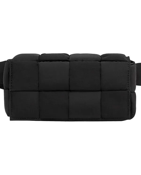 Product Bottega Veneta CASSETTE Fabric Square Bag, One Shoulder Crossbody Fanny Pack Black Image