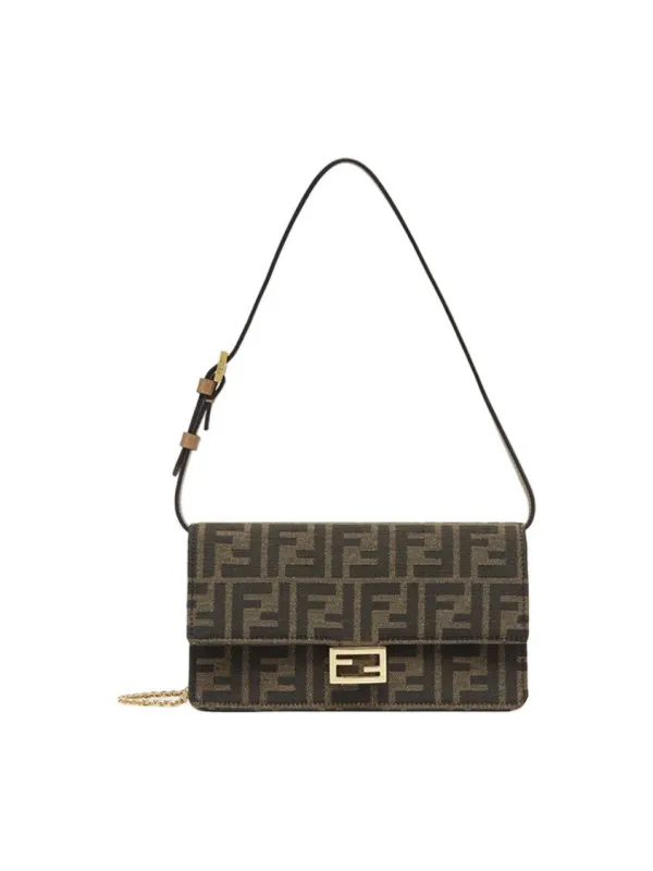 Product FENDI Baguette Polyester Crossbody Bag Shoulder Bag Regular Women's Brown Image