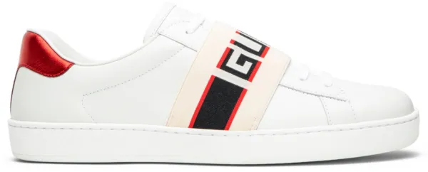 Product Gucci Stripe Leather Sneaker ‘White Red Black’ Image